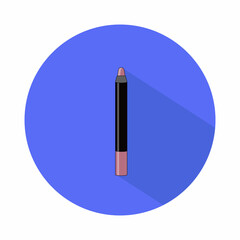 Pencil lipstick pomade icon illustration isolated on blue background