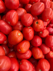 large pile of small red tomatoes