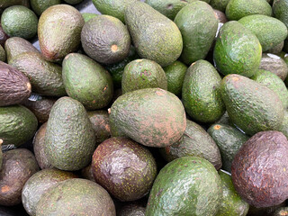 avocados on the shelves at the store