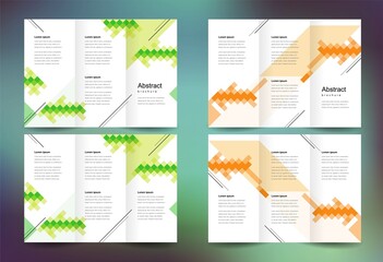Brochure design template set, tri-fold abstract stripes geometric theme