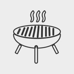 BBQ stand vector icon illustration sign