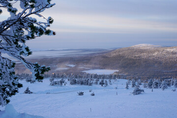 Blick auf die wunderschöne Natur rund um Levi in Finnland