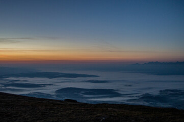 Fototapeta na wymiar sunrise over the mountains, Babia Hora, Orava, Slovakia, Europe