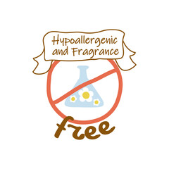 Hypoallergenic and fragrance free cosmetic label
