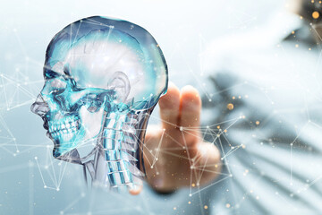 digital medical futuristic interface 3D rendering