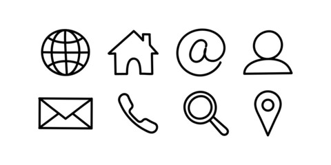 Website doodle icon set. Social media web hand drawn element collection.