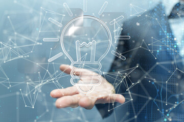 lampNeural network 3D illustration. Big data and cybersecurity