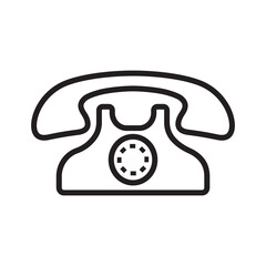 Vector linear icon with home phone