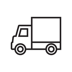 Vector linear icon with truck
