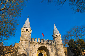 Fototapeta na wymiar Topkapi Palace. Main gate of Topkapi Palace in Istanbul