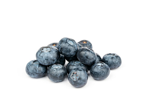 Group of fresh blueberries fruit isolated on white background. full depth of field