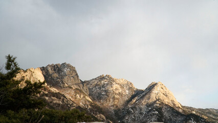 Mountains and skies.