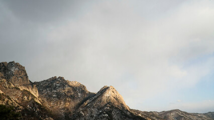Mountains and skies.