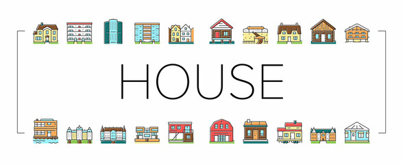 House Constructions Collection Icons Set Vector .