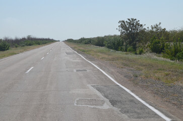 Fototapeta na wymiar Photographed highway without traffic, completely empty