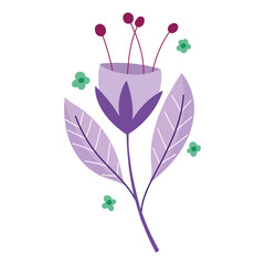 purple flower and leaf
