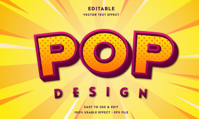 pop design editable text effect template 