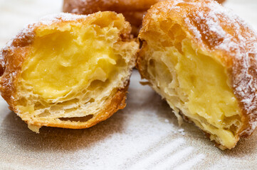 Cream carnival pancakes from Italy, february 2022