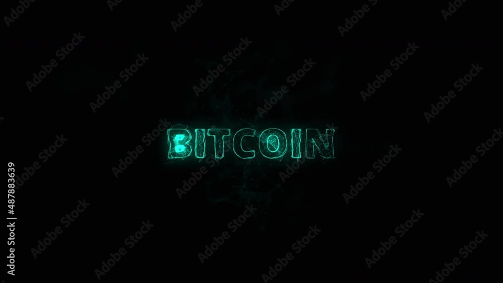 Fototapete Bitcoin title with plexus effect. Connected lines with dots. Lines title plexus