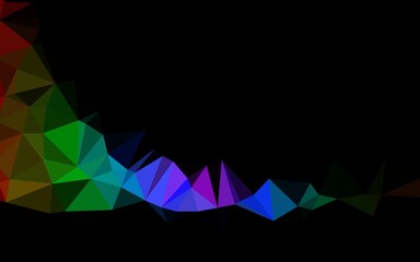Dark Multicolor, Rainbow vector polygon abstract background. Colorful illustration in abstract style with gradient. Brand new design for your business.