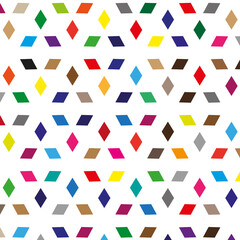 Multicolored pattern of rhombuses on white background	
