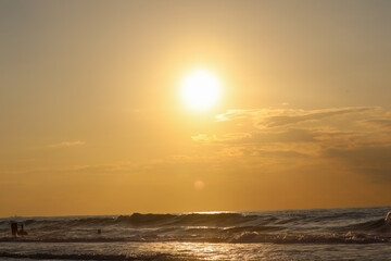 Tel Aviv coastline and skyline as seen from The Mediterranean sea. High quality photo