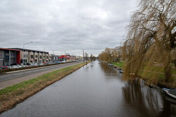 View From The Kwakelbrug Bridge At Amsterdam The Netherlands 15-2-2022