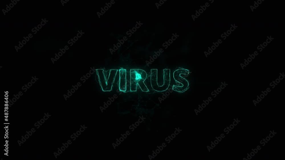 Leinwandbilder Virus title with plexus effect. Connected lines with dots. Lines title plexus