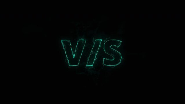 VS title with plexus effect. Connected lines with dots. Lines title plexus