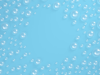Blue background with transparent bubbles