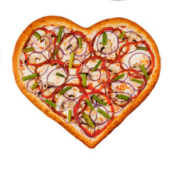 heart shaped pizza isolated on white background for restaurant website11