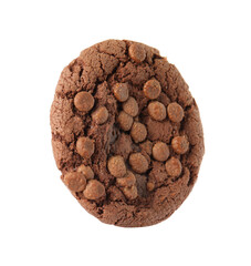 Delicious chocolate chip cookie isolated on white