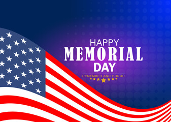 illustration Memorial Day poster background, American National Holiday