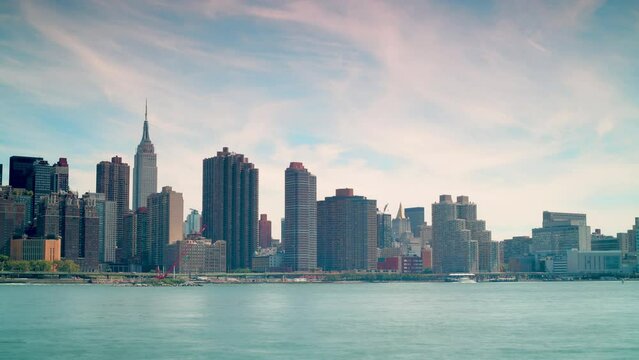 gantry plaza state park manhattan panorama view 4k timelapse