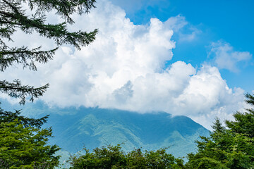 Cumulonimbus seen from the mountains in midsummer