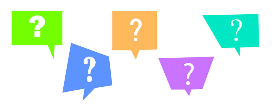 Question mark sign icon. Dialog, chat speech bubble. Message icon. Vector illustration. stock image. 
