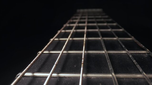 Acoustic Guitar Detail, Fretboard Closeup