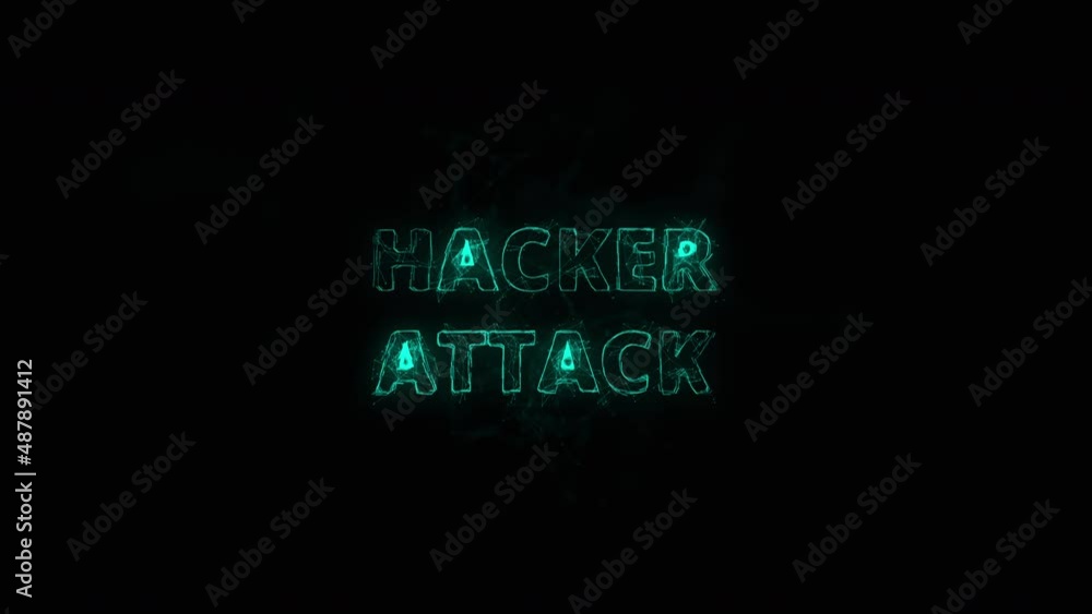 Aufkleber Hacker Attack title with plexus effect. Connected lines with dots. Lines title plexus