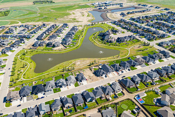 Aerial view of Warman, Saskatchewan on the Canadian Prairies