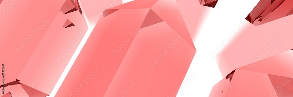 Poster rendering of ruby crystals. abstract background.