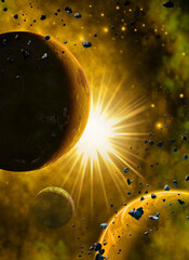 sun and planets in space © Tiziano Cremonini
