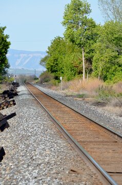 railroad tracks in the countryside
