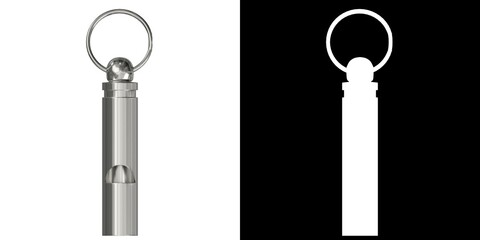 3D rendering illustration of a whistle