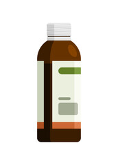 Syrup medicine bottle. Simple flat illustration.