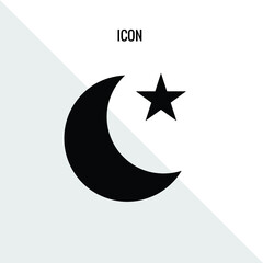 Moon and stars vector icon illustration sign