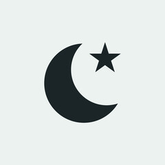 Moon and stars vector icon illustration sign