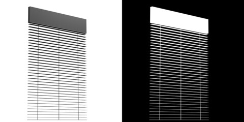 3D rendering illustration of a window blind