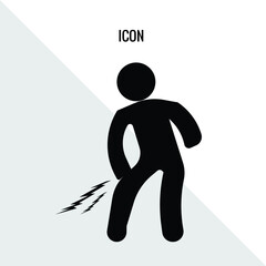 Knee pain vector icon illustration sign