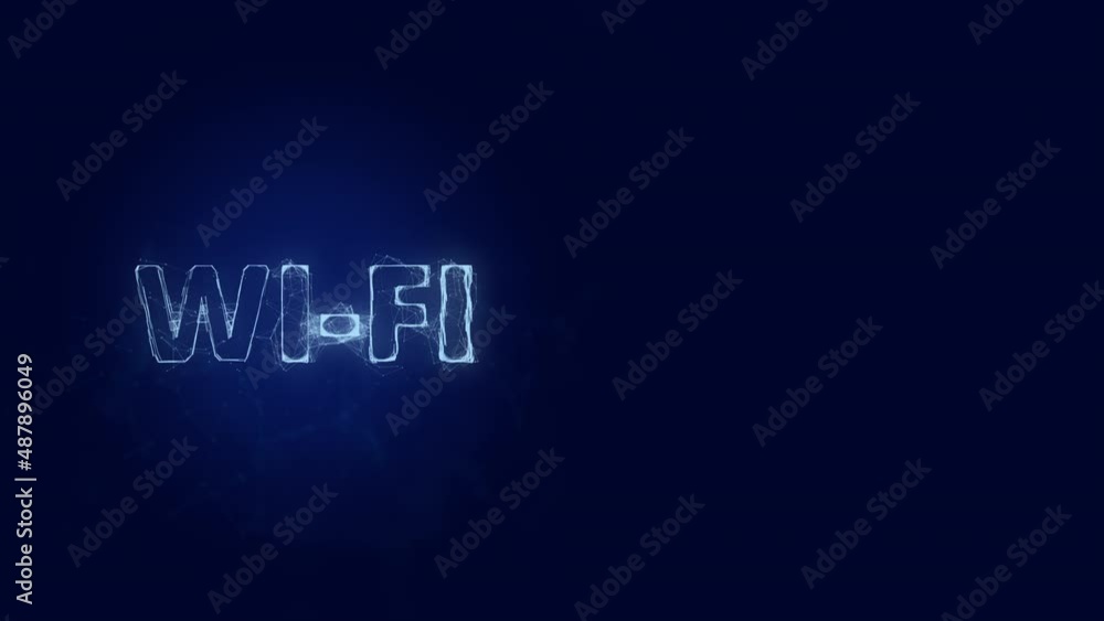 Aufkleber Wi-Fi title with plexus effect. Connected lines with dots. Lines title plexus