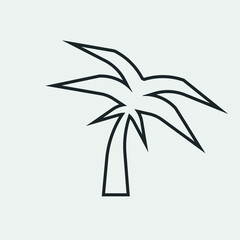 Beach tree vector icon illustration sign